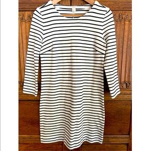J. Crew striped mini dress 3/4 length sleeve